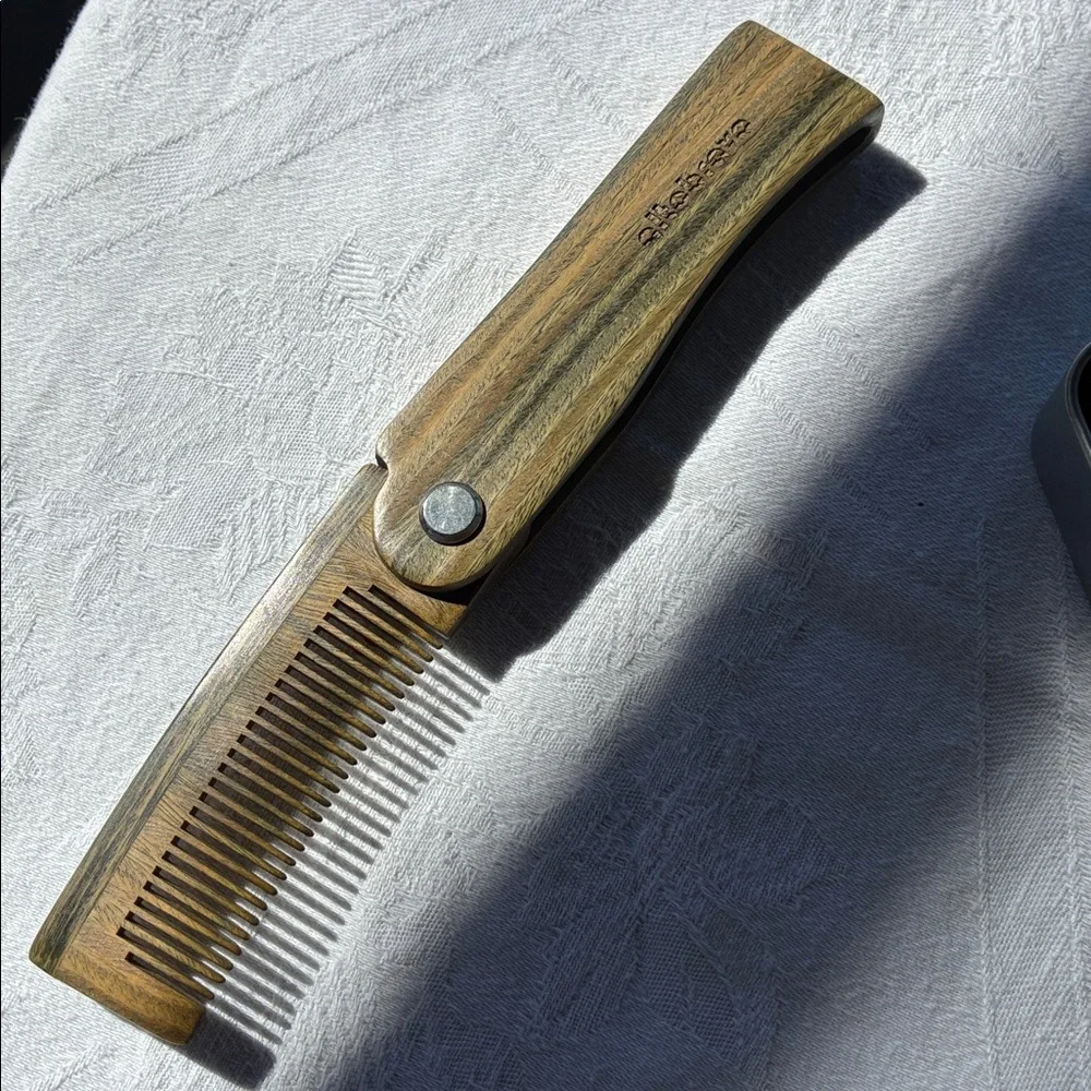 Beard Comb Altobravo Wood /Folding in the Tin Box Wooden Folding Comb GIFT